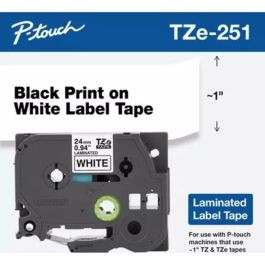 BROTHER MOBILE, .7 IN X 26.2 FT, BLACK ON WHITE SECURITY TAPE